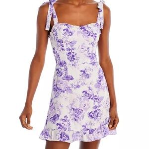 Aqua Floral Ruffle Dress